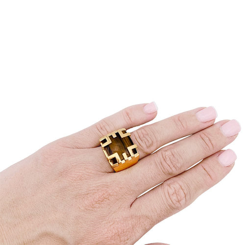 Bague 50 Bague Cartier, "Yijing", or jaune, oeil de tigre. 58 Facettes 32833