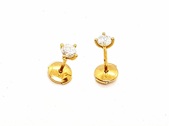 Boucles d'oreilles Boucles d'oreilles Puces Or jaune Diamant 58 Facettes 06432CD