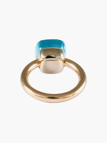 Bague 49 Pomellato – Bague Modèle « Nudo » Classic Topaze Bleue et Or Rose 58 Facettes