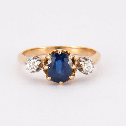 Bague 53 Bague Trilogie Saphir Diamants 58 Facettes