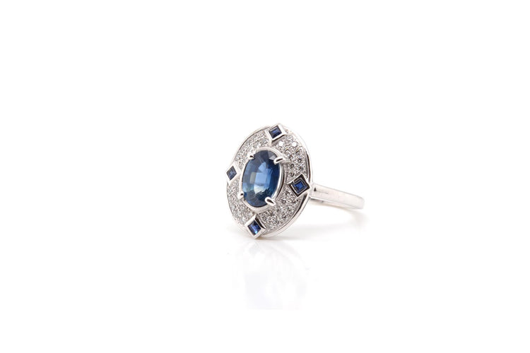 Bague 52 Bague saphirs et diamants en or blanc 18k 58 Facettes 24590