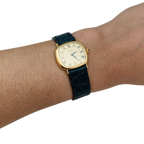 Montre Montre Piaget en or jaune, cuir. 58 Facettes 31415