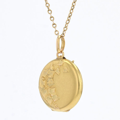 Pendentif Médaillon ancien en or feuilles de lierre 58 Facettes 22-306