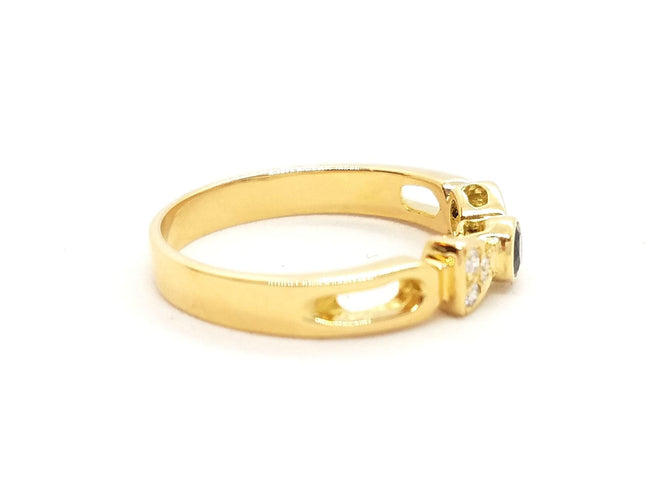 Bague 53 Bague Or jaune Saphir 58 Facettes 00793CN