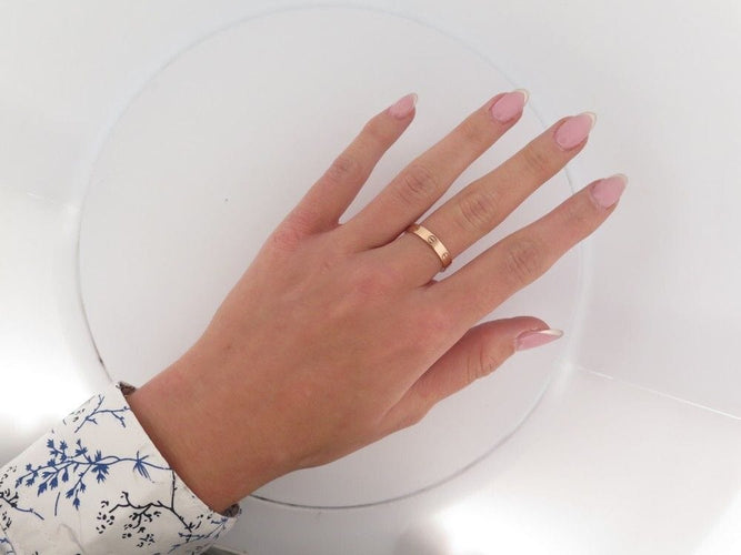 Bague 57 bague CARTIER alliance love or rose 18k 58 Facettes 257462
