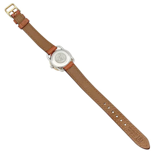 Montre Montre Hermès, "Arceau", plaqué or et acier sur cuir. 58 Facettes 31969