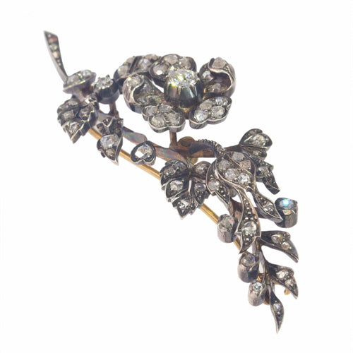 Broche Broche diamant branche fleurie 58 Facettes 23054-0122