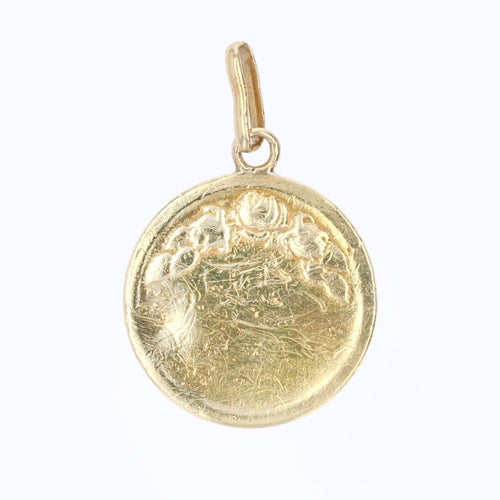 Pendentif Médaille ancienne or jaune Vierge auréolée 58 Facettes 16-139