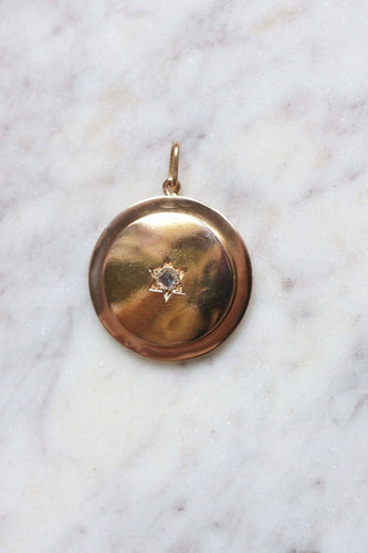 Pendentif Pendentif rond ancien or et diamant 58 Facettes
