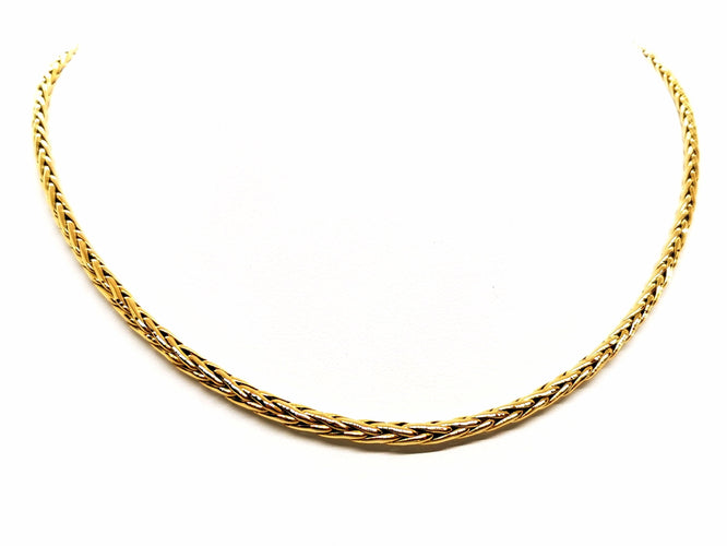 Collier Caplain Saint André Collier Maille palmier Or jaune Saphir 58 Facettes 1595121CN