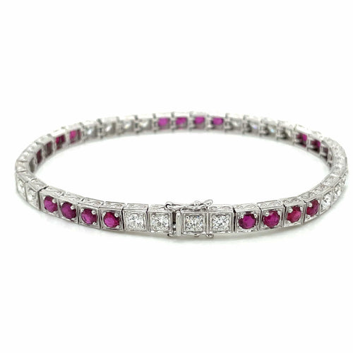 Bracelet Bracelet tennis Rubis Diamants 58 Facettes