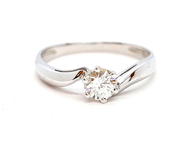 Bague 56 Bague Solitaire Or blanc Diamant 58 Facettes 06361CD