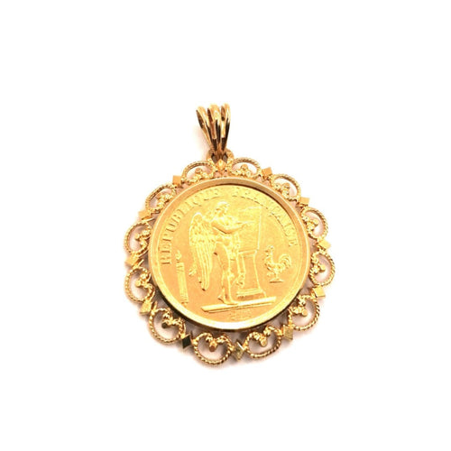 Pendentif PENDENTIF PORTE PIÈCE 20 FRANCS GÉNIE 58 Facettes 3803