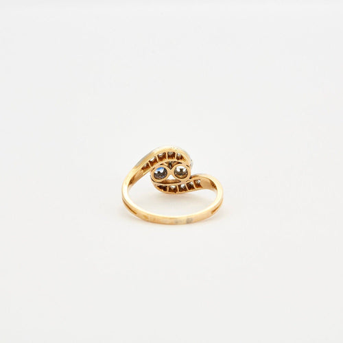 Bague 56 Bague Toi & Moi 2 Ors Diamant Saphir 58 Facettes 67/1