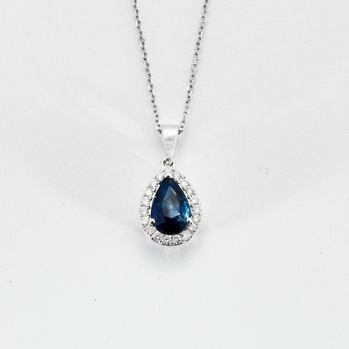 Collier Collier Saphir poire Diamants 58 Facettes