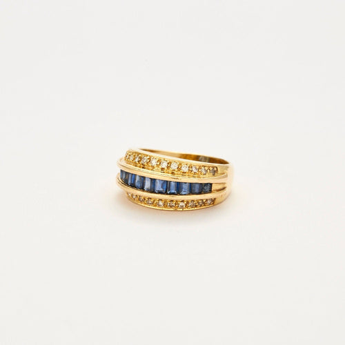 Bague 52 Bague bandeau Saphirs Diamants 58 Facettes