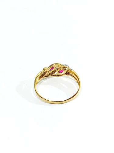 Bague 58.5 Bague or diamants Rubis 58 Facettes