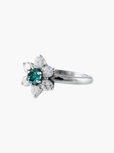 Bague Bague Fleur Diamant bleu 58 Facettes