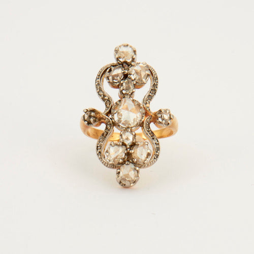Bague 53 Bague Marquise volutes Diamants 58 Facettes