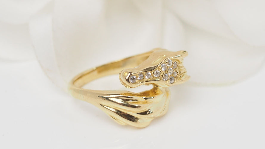 Bague 53 Bague Tête de cheval en or jaune et diamants 58 Facettes 32503