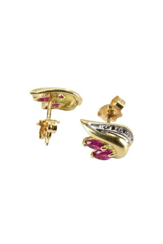 Boucles d'oreilles BOUCLES D'OREILLES MODERNE RUBIS 58 Facettes 038861