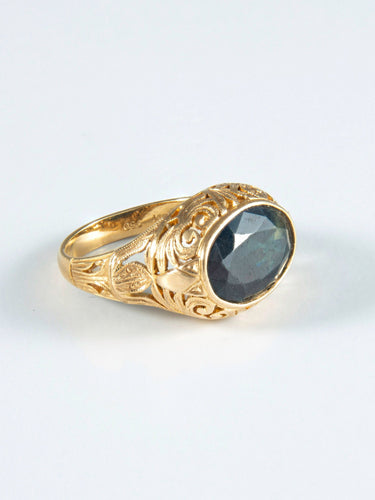 Bague 50 Bague or jaune et saphir 58 Facettes