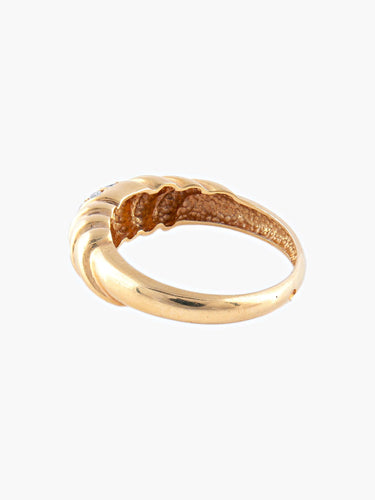 Bague 57 Bague Godron Or Jaune 58 Facettes