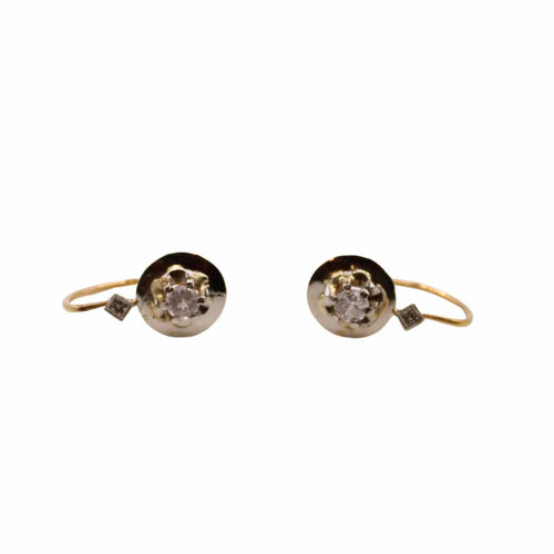 Boucles d'oreilles Boucles d’oreilles dormeuses 2 ors motif cercle 58 Facettes