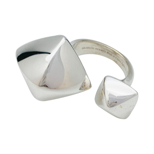 Bague 53 Bague Hermès, "Collier de Chien Rock", argent. 58 Facettes 31780