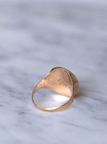 Bague Bague chevalière agate sur or rose 58 Facettes