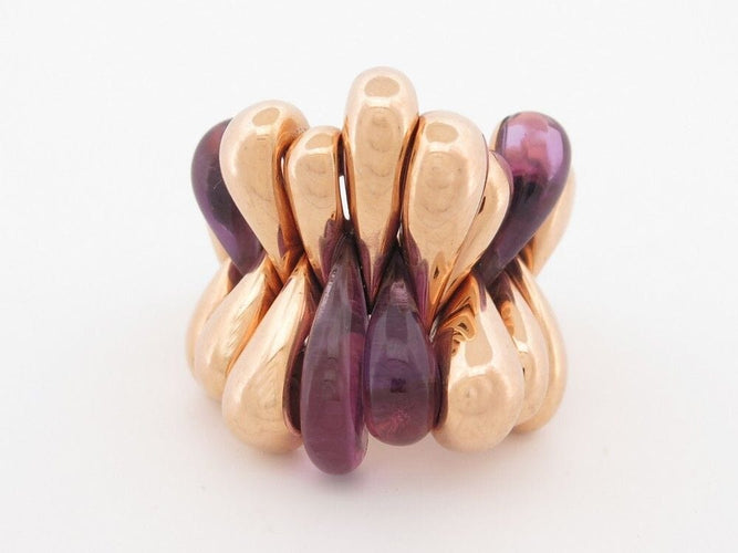 Bague 57 bague DE GRISOGONO or rose 18k a pampilles 57 amethyste 58 Facettes 247054