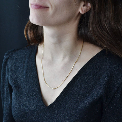 Collier Chaine or jaune maille figaro imbriquée 58 Facettes 21-570A