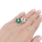Bague 50 Bague "Toi & Moi" platine, diamants, émeraudes. 58 Facettes 33121