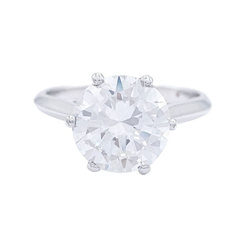 Bague 50 Solitaire platine, or blanc, diamant 2,30 cts. 58 Facettes 32182
