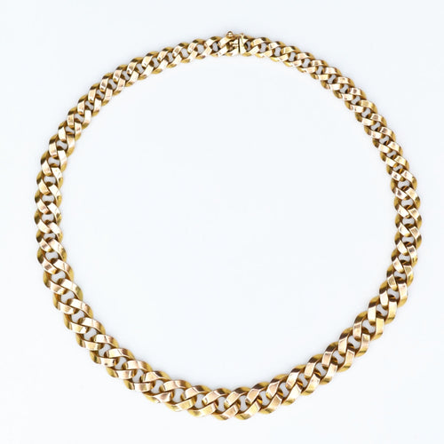 Collier Collier ancien en or gourmette en chute 58 Facettes 23-088