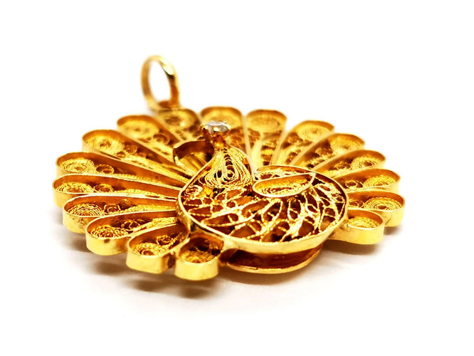 Pendentif Pendentif Paon Or jaune Diamant 58 Facettes 1141236CD