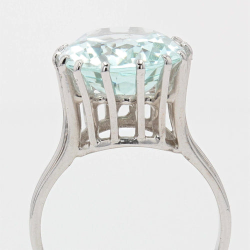 Bague 53 Bague aigue-marine diamants années 60 58 Facettes 20-152-48
