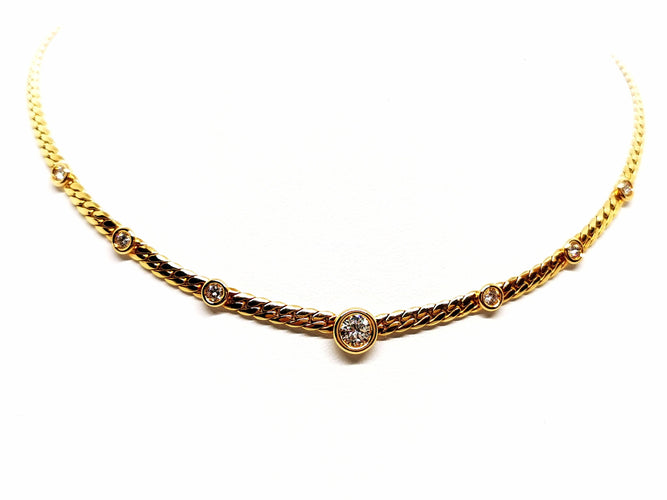 Collier Collier Maille anglaise Or jaune Diamant 58 Facettes 1696412CN