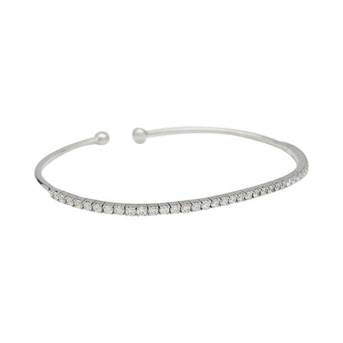 Bracelet Bracelet jonc diamants or blanc. 58 Facettes 31705