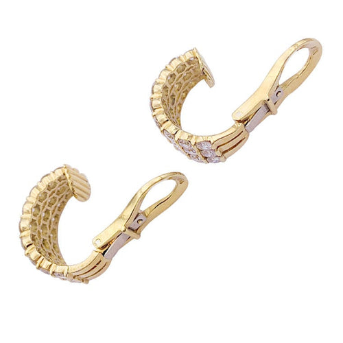 Boucles d'oreilles Clips d'oreilles or jaune, diamants. 58 Facettes 32853
