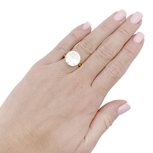 Bague 53 Bague solitaire, or jaune, diamant 7,59 carats. 58 Facettes 33405