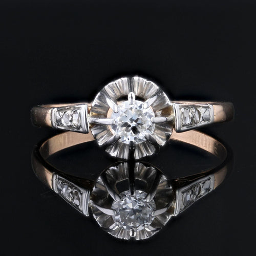 Bague 55 Bague ancienne solitaire diamants 58 Facettes 23-371