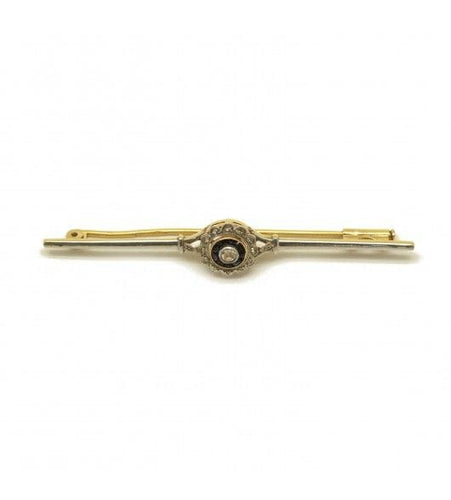 Broche Jaune et blanc / Or 750‰ et Platine 950‰ Broche Or platine diamants et saphirs 58 Facettes 230009SP