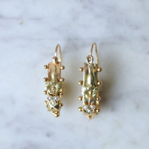 Boucles d'oreilles Boucles d'oreilles dormeuses briquets perles 58 Facettes