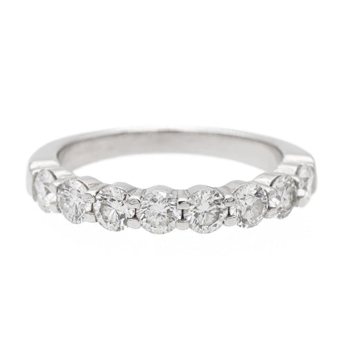 Bague 46 Bague Demi alliance Or blanc Diamant 58 Facettes 2107266CN