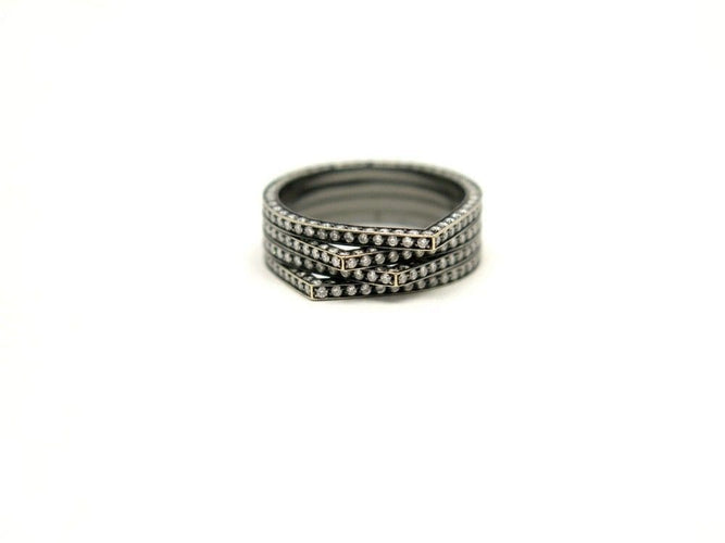 Bague 52 bague REPOSSI antifer 4 rangs or 18k noir et diamants 1.55cts t52 58 Facettes 243552