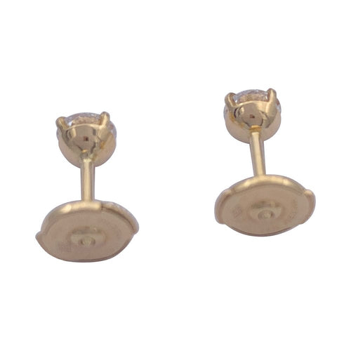 Boucles d'oreilles Puces d'oreilles en or jaune, diamants. 58 Facettes 31965