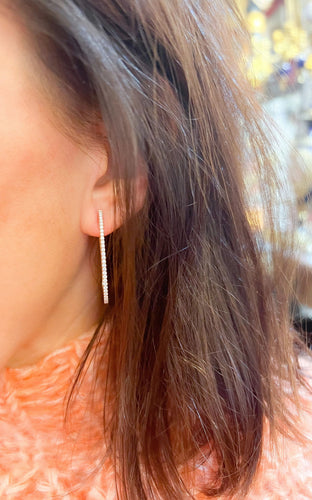 Boucles d'oreilles Boucles d'oreilles ovales or rose et diamants 58 Facettes