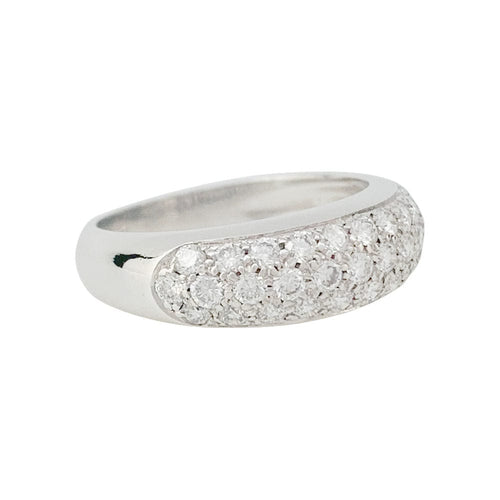 Bague 49 Bague jonc en or blanc, diamants. 58 Facettes 31460