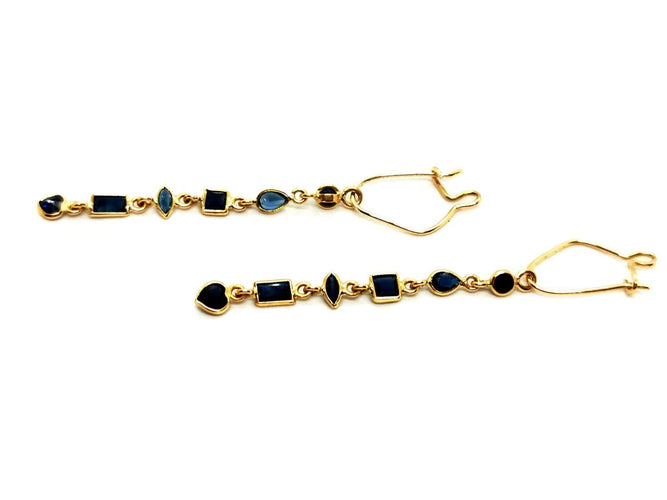Boucles d'oreilles Boucles d'oreilles Or jaune Saphir 58 Facettes 1883905CN